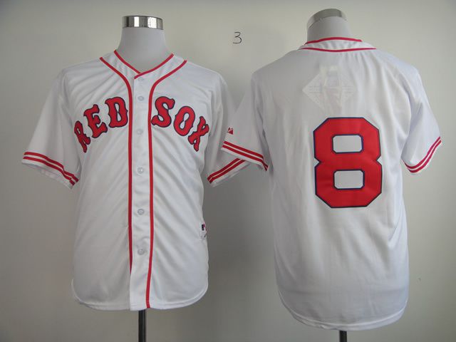 Men Boston Red Sox 8 Yastrzemski White Throwback 1936 MLB Jerseys